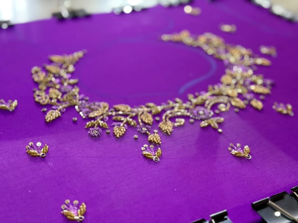 Elegant Stone Placement Embroidery - Dreamt Beauty's Institute & Boutique